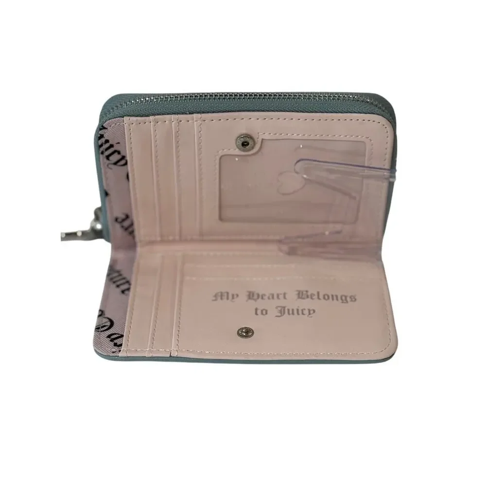 Juicy Couture Wallet‎ Denim Rhinestone JC Zip Around 